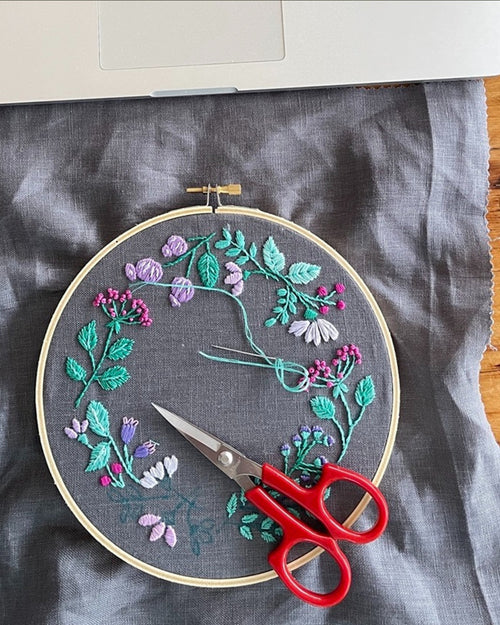 Lavender Wreath Embroidery Kit
