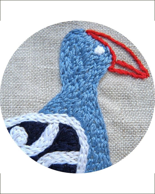 Pukeko and Baby embroidery kit