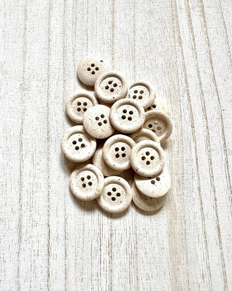 Mottled Cream - Round Edge Button