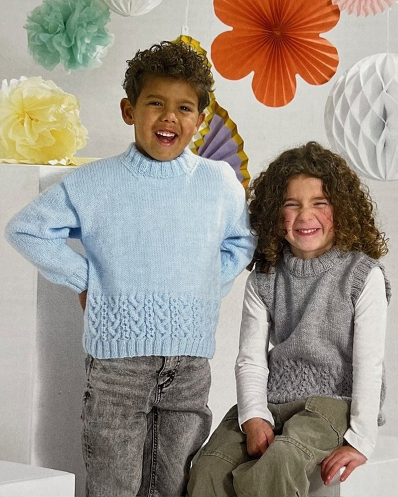 Cabled border Sweater & Vest