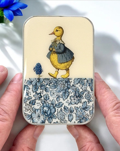 Duck and Flower Notions Tin