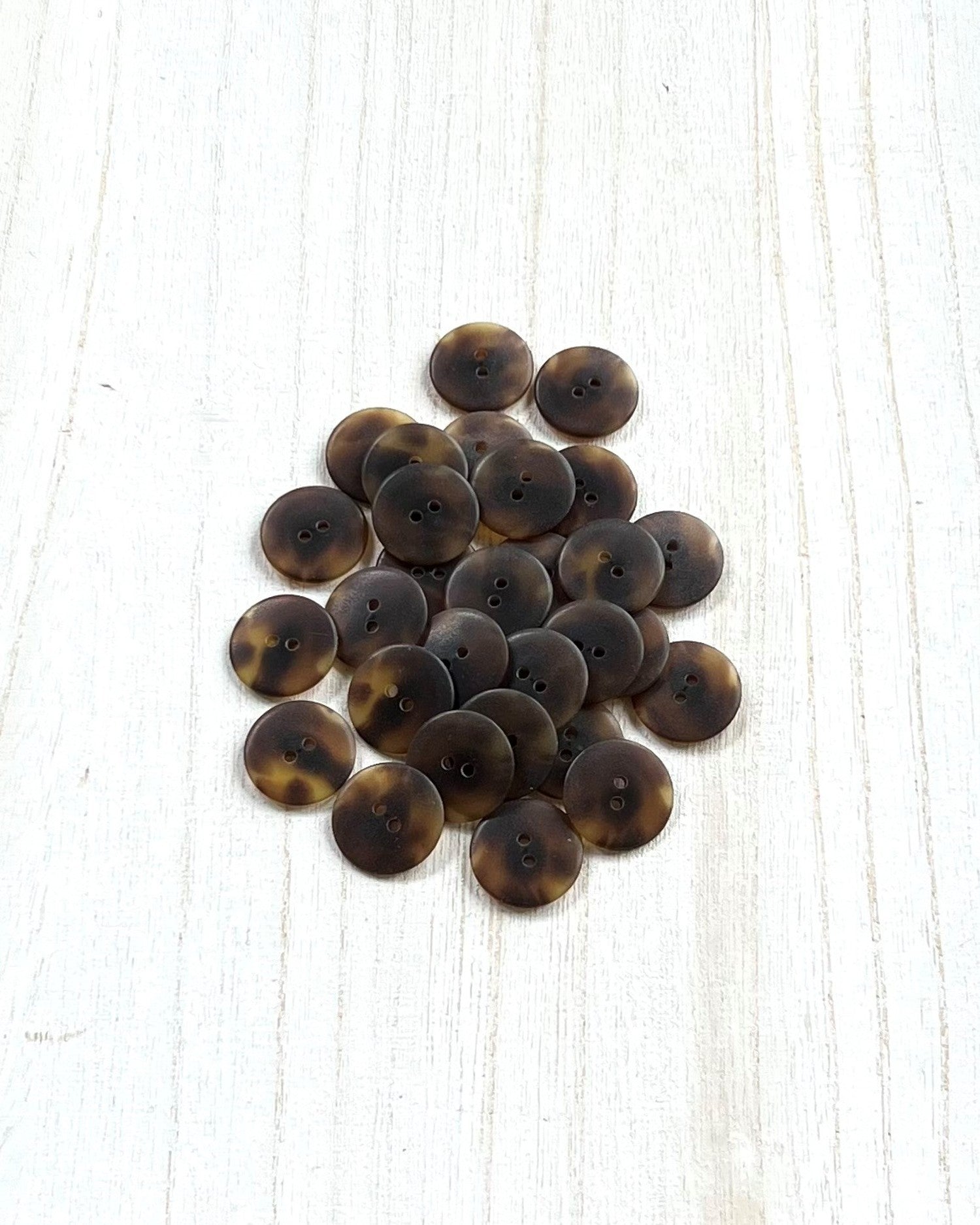 Turtle Shell Button Tortoise Shell Matt 2 Hole Button – Broomfields & Co