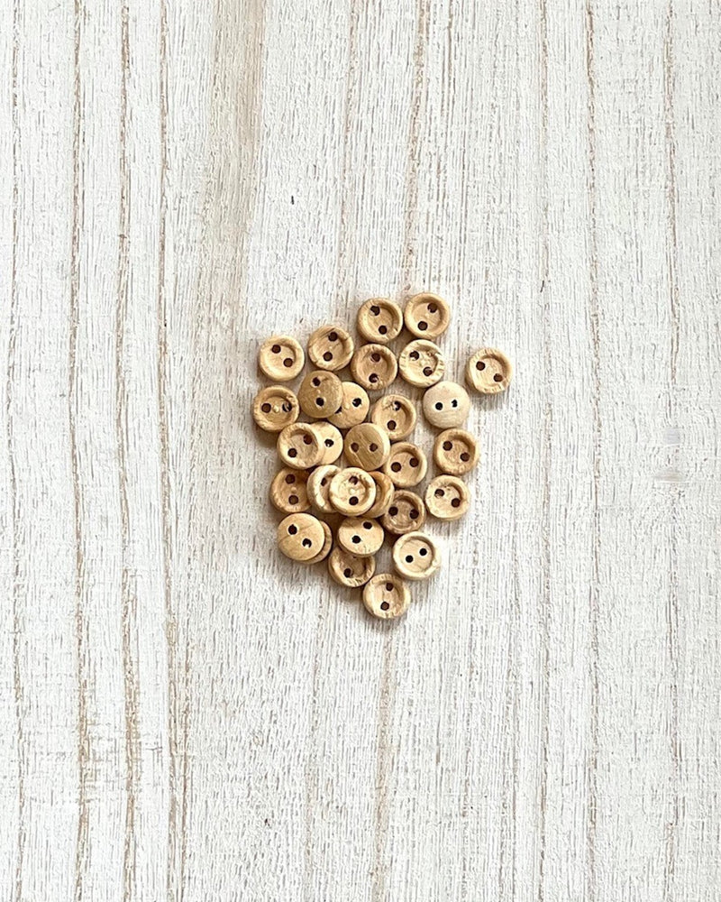 Wooden Button Ridged