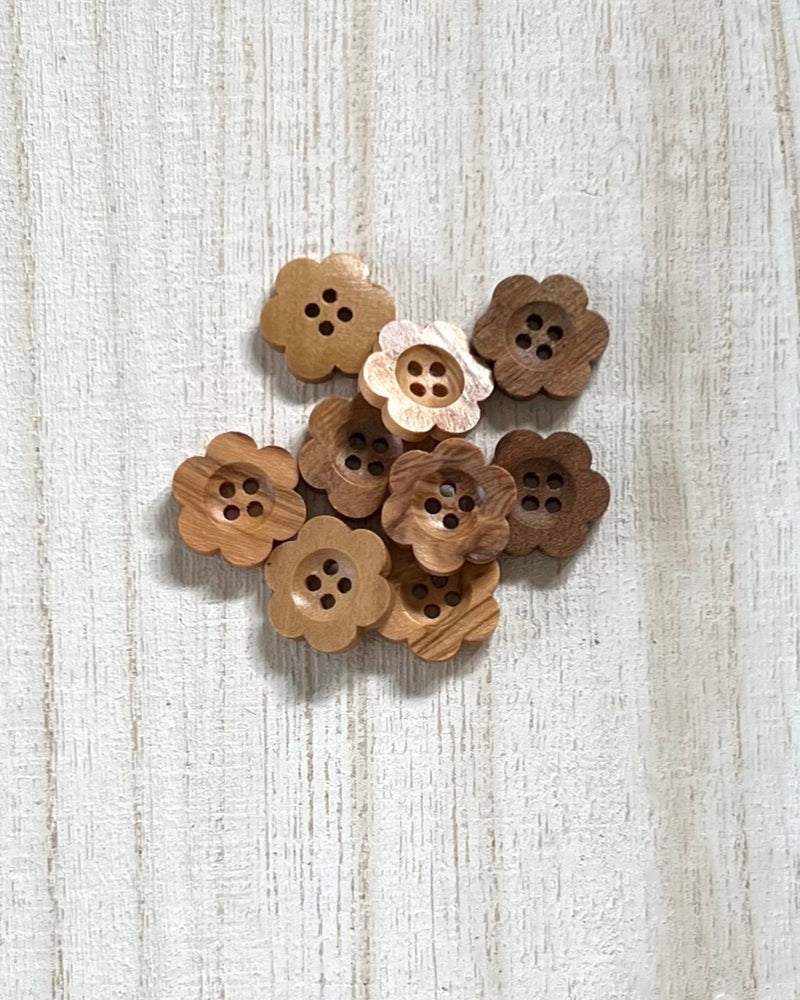 Wooden Flower Button